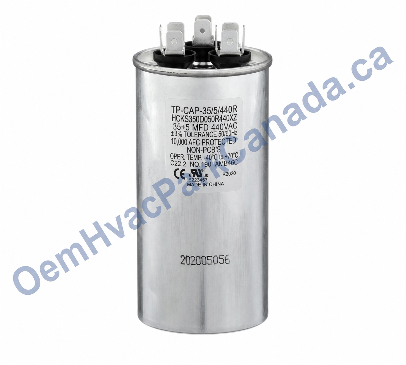 OEM 35+5MFD 440 Round Dual Run Capacitor