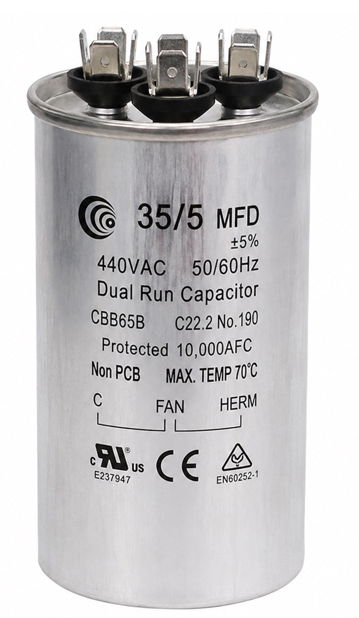 35/5 mfd 440v dual run capacitor