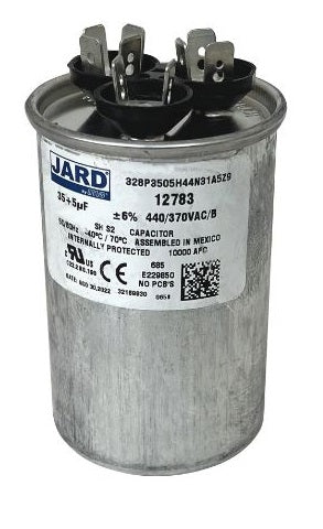 OEM Universal 35/5 MFD 440V Non-PCB Round Motor Dual Run Capacitor